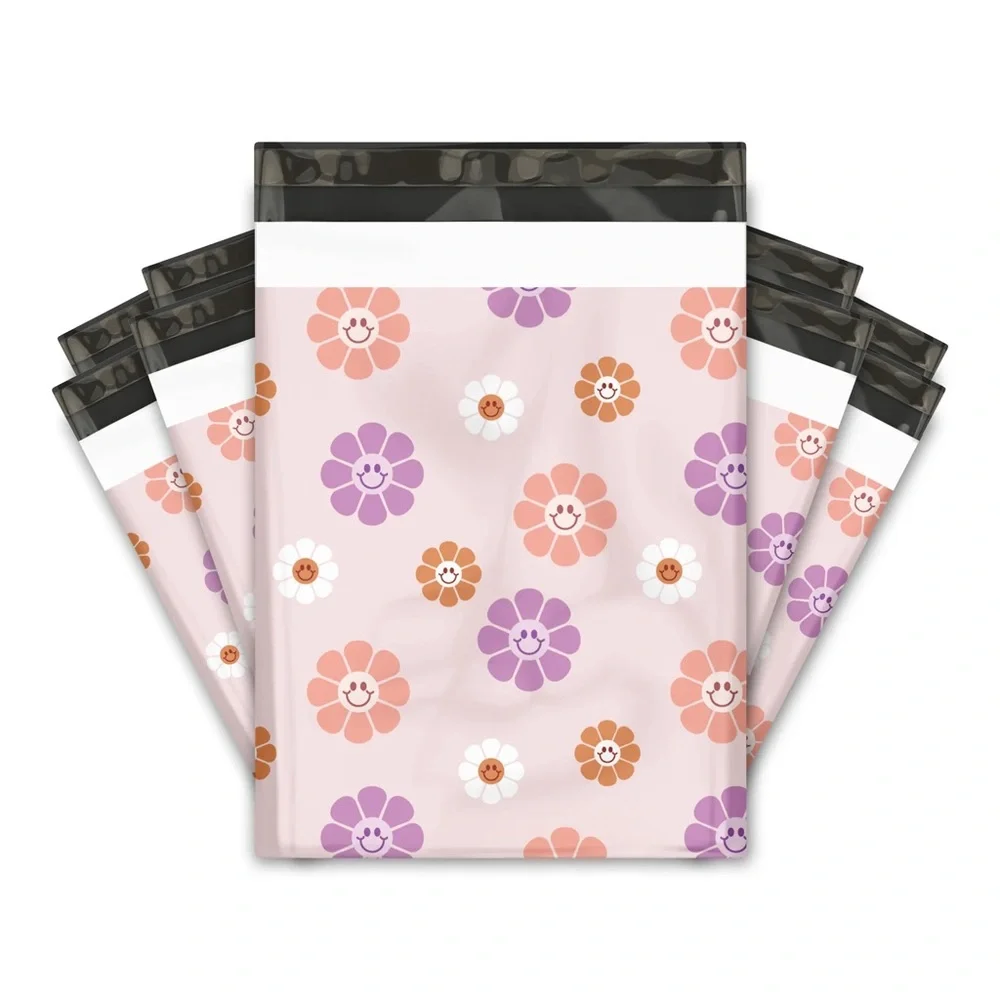Groovy Flowers Poly Mailers 10x13 Pack of 25